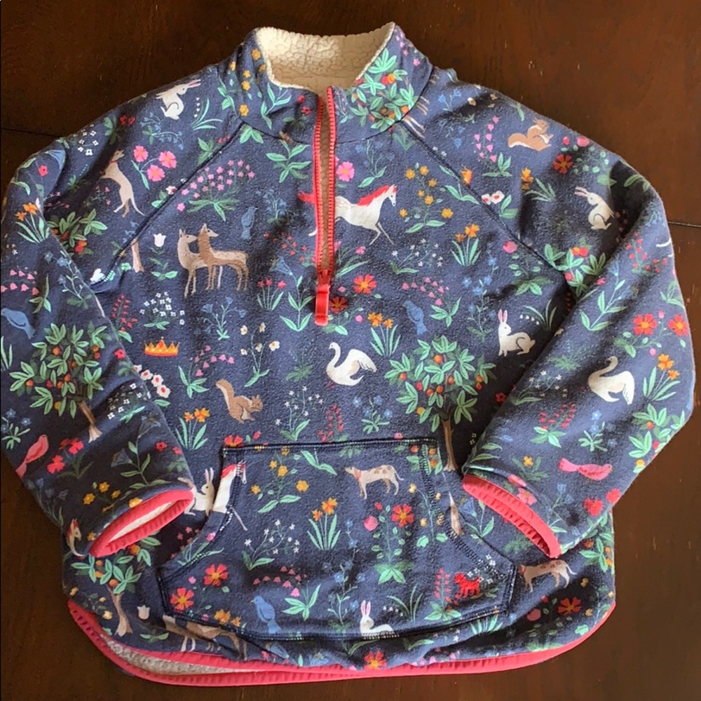 Mini Boden Reversible Sherpa teddy half zip